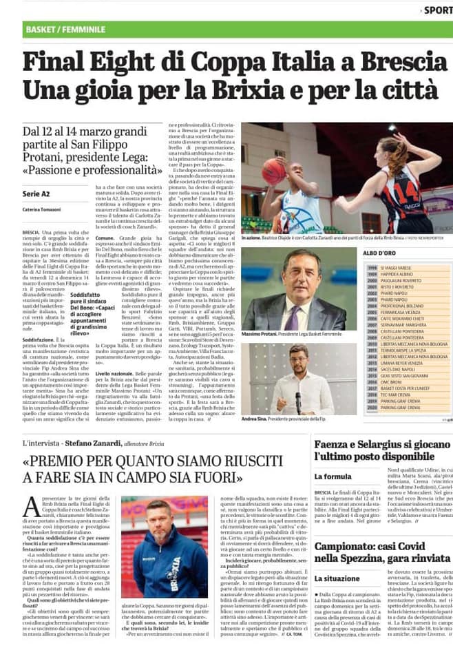 Dal Giornale di Brescia del 17 Febbraio 2021