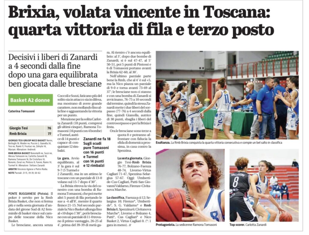 Giornale di Brescia del 8 Novembre 2020