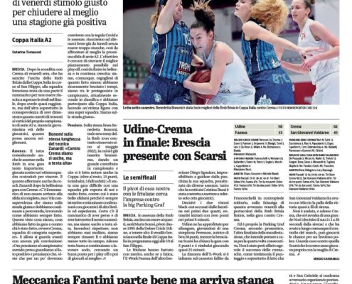 Giornale di Brescia del 14 Marzo 2021