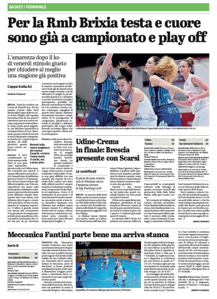 Giornale di Brescia del 14 Marzo 2021