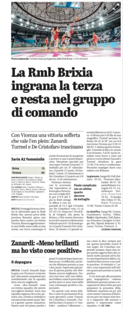 Dal Giornale di Brescia del 25 Ottobre 2021