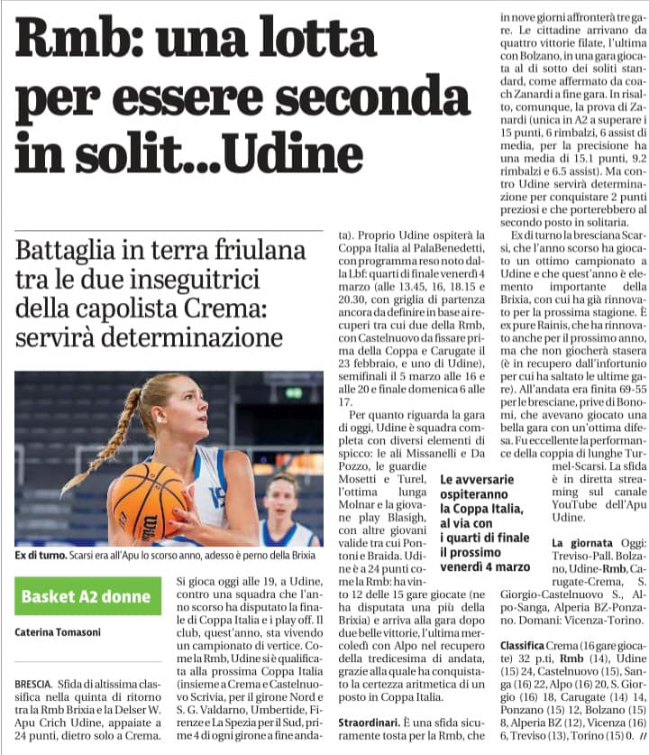 Dal Giornale di Brescia del 19 Febbraio 2022