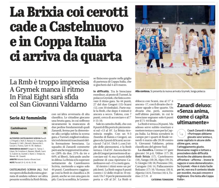 Dal Giornale di Brescia del 27 Febbraio 2022