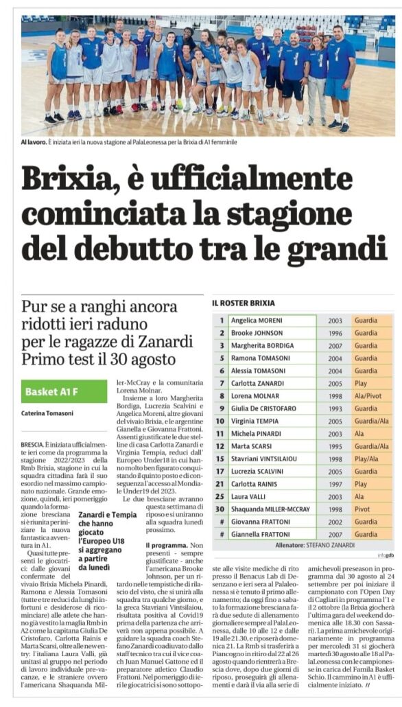 Da Giornale di Brescia del 18 Agosto 2022